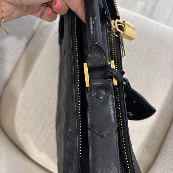 Authentic Chanel Black leather wild stitch 2 compartment suitcase travel bag - Picture 5 of 16